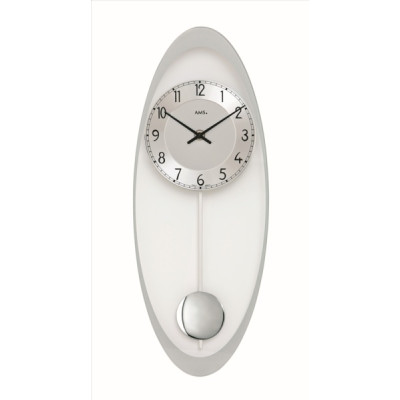Glazen moderne wandklok met slinger AM 47416