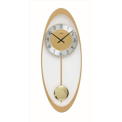 Glazen moderne wandklok met slinger AM 47417