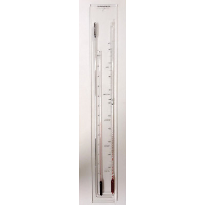 Barometer plexiglas + glas ervoor, rood