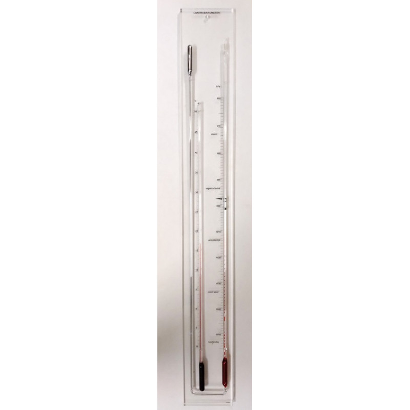 Barometer plexiglas + glas ervoor, rood