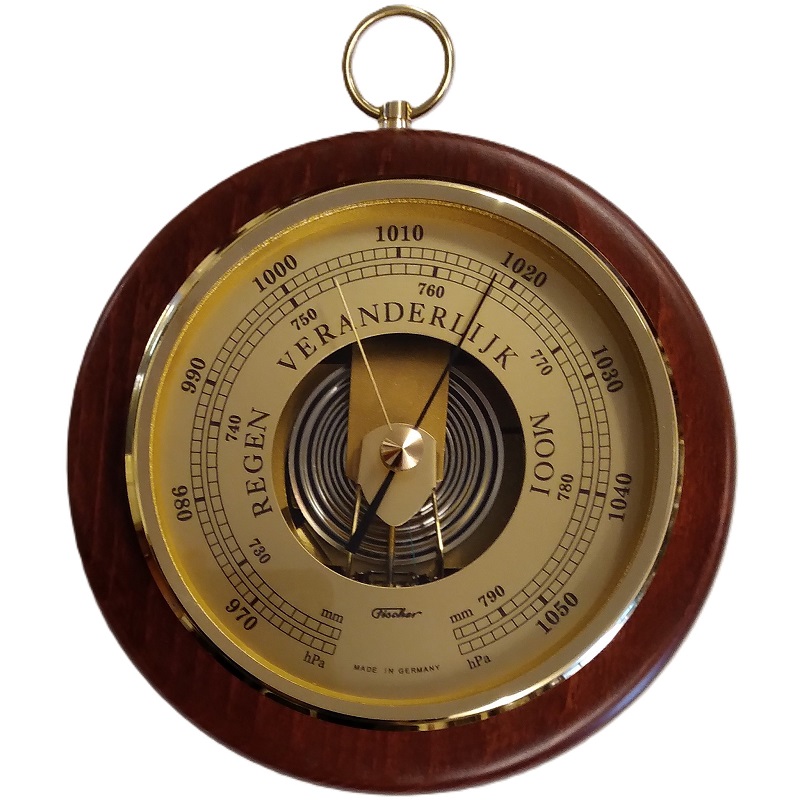 Ronde barometer mahonie SQ