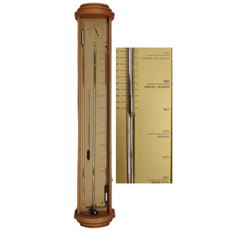 Bowfront Friese barometer met controleur