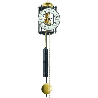 Skelet wandklok Classic zwart/messing