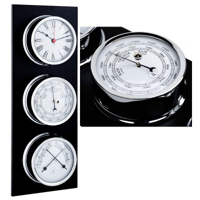 Maritiem weerstation + klok, zwart