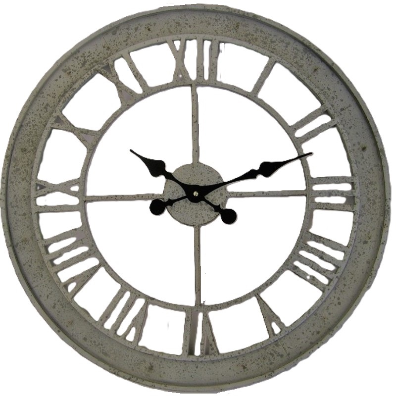Metalen klok beton look cb1006