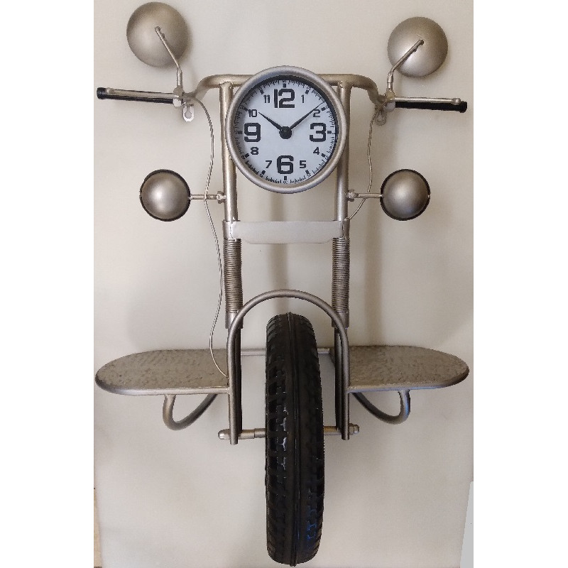 Grote metalen motorklok, grijs
