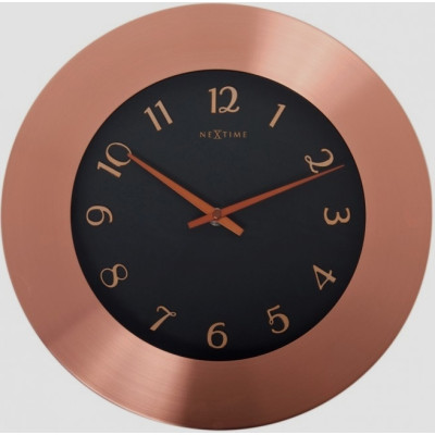 Metalen stations klok rood koperen XL