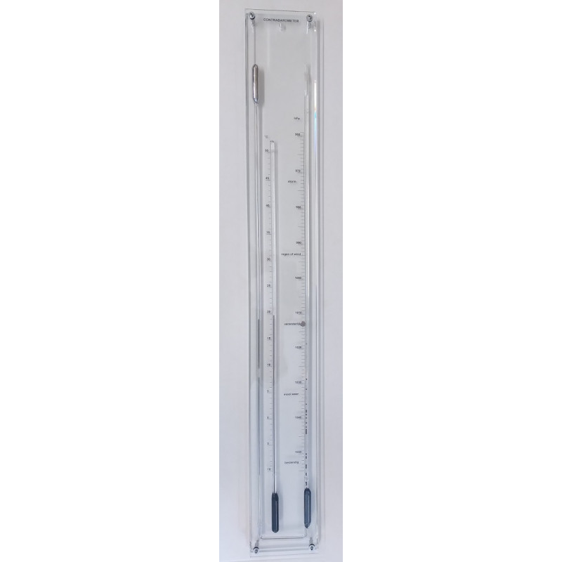 Plexiglas contrabarometer met glas ervoor