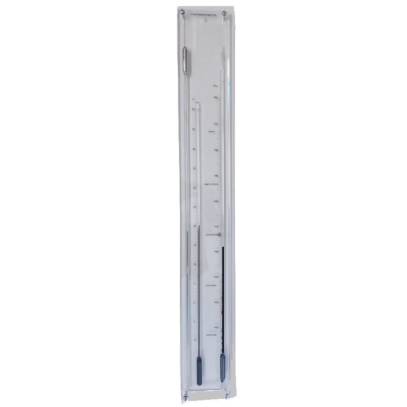 Plexiglas contra-barometer met glas ervoor