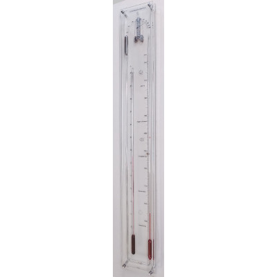 Plexiglas contra-barometer met glas, rood