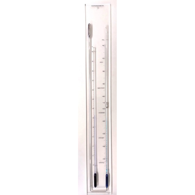 Barometer plexiglas + glas ervoor, blauw