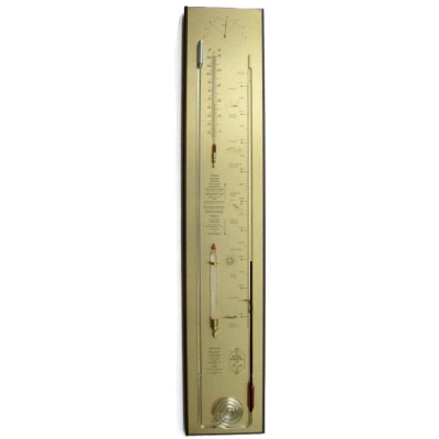 Contra-barometer noten/messing breed