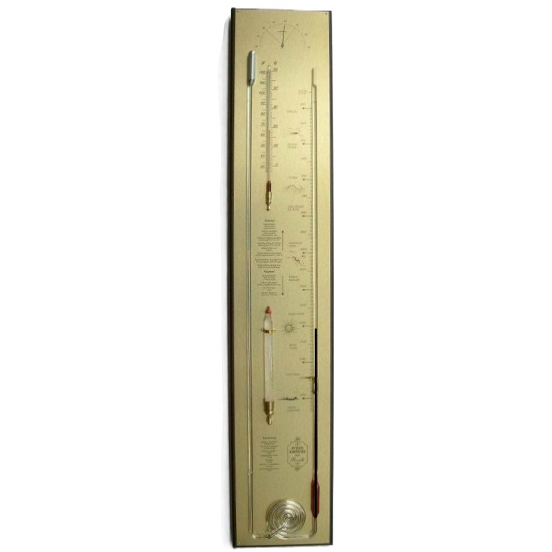 Contra-barometer noten/messing breed