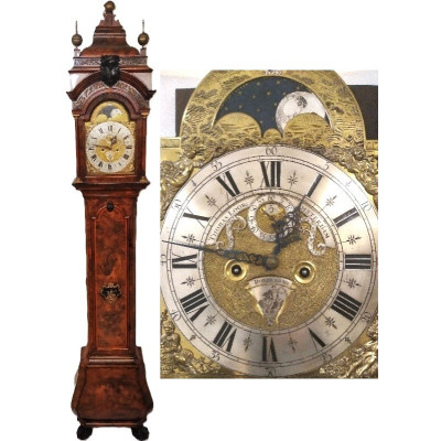 Wortelnoten Amsterdams staand horloge Thomas de Loor 