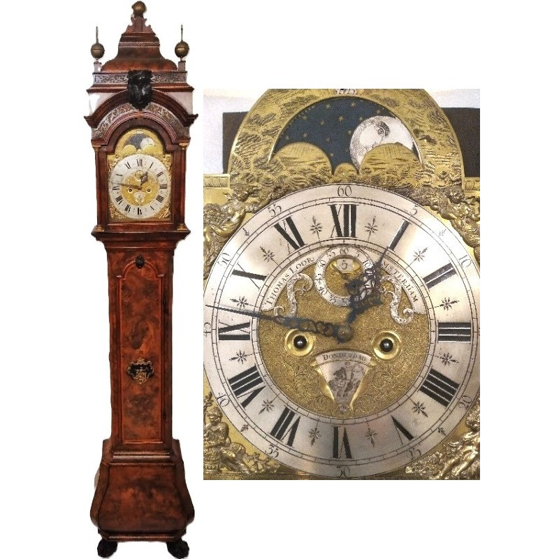 Wortelnoten Amsterdams staand horloge Thomas de Loor 