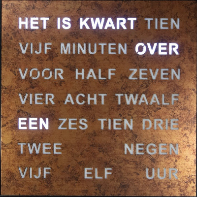 Nederlandse woordklok brons AMS 1243