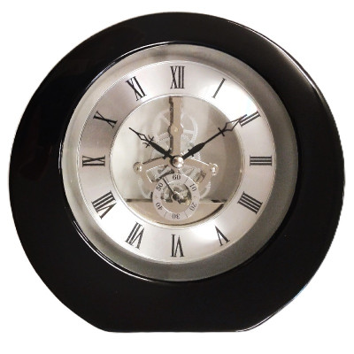 AA tafelklok met skelet uurwerk, zwart