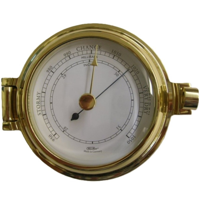 GX Fischer massief messing scheepsbarometer
